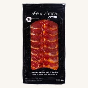 COVAP esenciaúnica Loin (lomo) of acorn-fed 100% Ibérico, dry-cured, from Andalusia, pre-sliced 60 gr