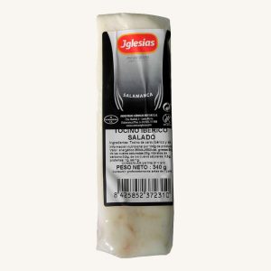 Iglesias Taco de Tocino Ibérico salado (cube of Ibérico salted bacon), from Salamanca, piece 340 gr