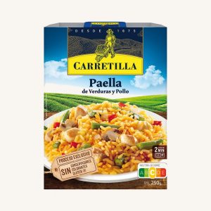 Carretilla Chicken and vegetables paella, ready to eat in 2 min, 1 portion tray 250 gr