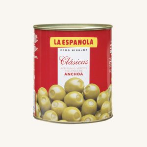 Green olives stuffed with anchovies, Clásicas, manzanilla variety, medium can