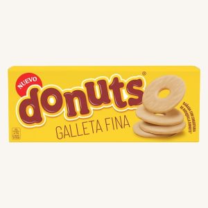 Thin biscuits with Donuts cream topping, tray with 150g