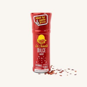 La Chinata Sweet smoked paprika flakes (escamas de pimentón ahumado dulce), small grinder