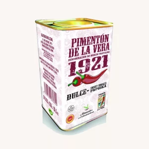 Sweet smoked paprika, Pimentón de la Vera dulce DOP, from Extremadura, large tin 750g