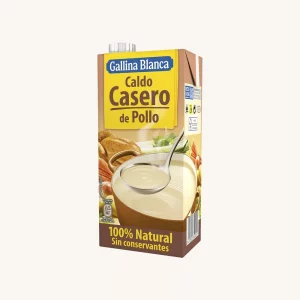 100% natural homemade chicken broth (caldo casero de pollo), tetra brik 1L