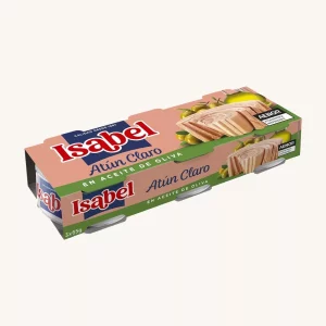 Isabel light tuna in olive oil (atún claro en aceite de oliva), from Galicia, pack of 3