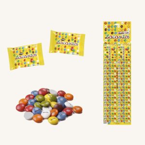 Lacasitos coloured dragées with chocolate, panoply with 24x18g sachets