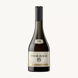 Torres 5, brandy Solera Imperial Reserva, Brandy de Penedès, from Catalonia, bottle