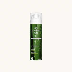 Pure aloe vera gel, from organic farming in Canary Islands, bottle