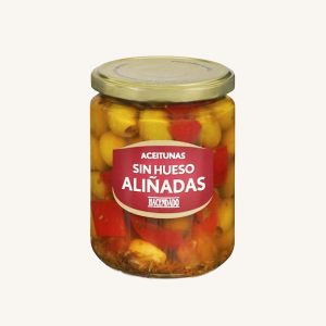 Hacendado Aceitunas sin hueso aliñadas (pitted seasoned olives), manzanilla fina variety, jar
