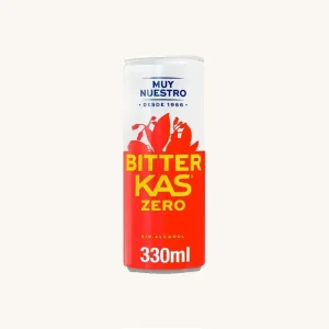 Bitter Kas Zero, Sugar-free and Alcohol-free Bitter Flavored Soda, can 33 cl front